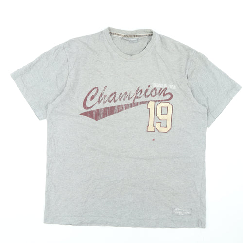Champion Men's Grey Sports Graphic T-Shirt, Size L