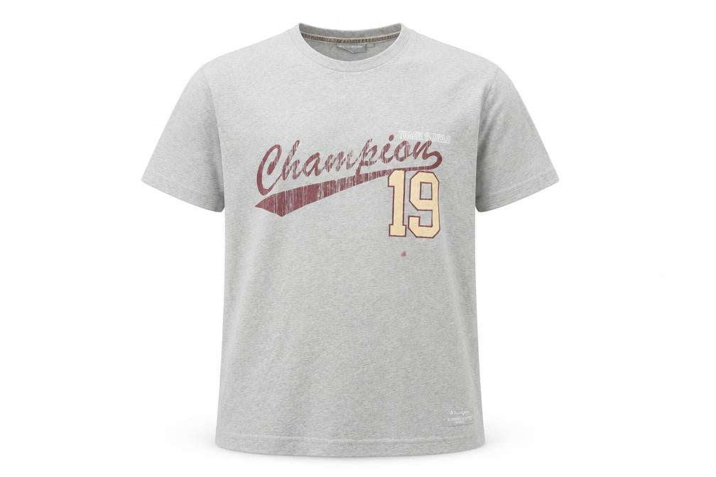 Champion Men's Grey Sports Graphic T-Shirt, Size L