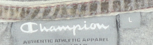 Champion Men's Grey Sports Graphic T-Shirt, Size L