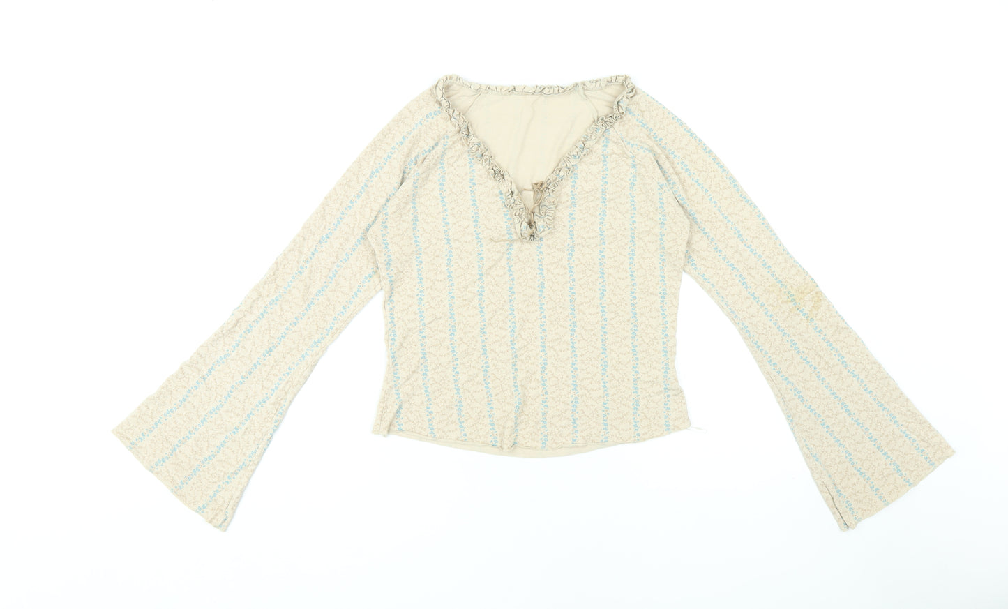 New Look Women's Beige V-Neck Top Size 12