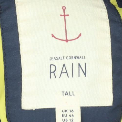 Seasalt Cornwall Women's Blue Long Rain Coat Size 16 Tall