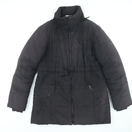 JoJo Maman Bébé Women's Black Mid-Length Coat Size 12