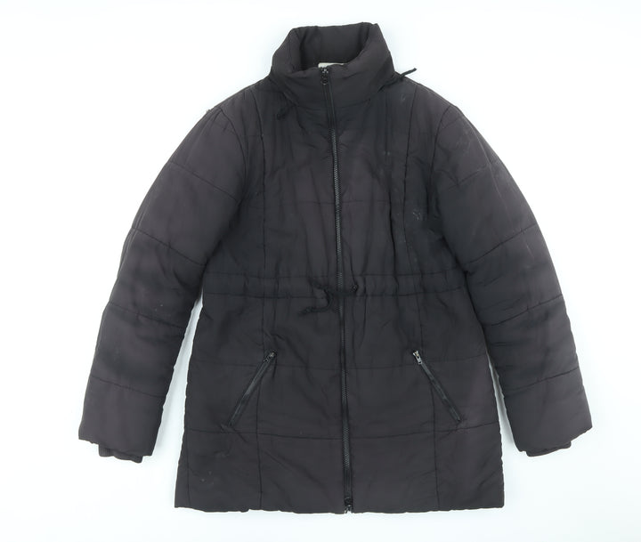 JoJo Maman Bébé Women's Black Mid-Length Coat Size 12