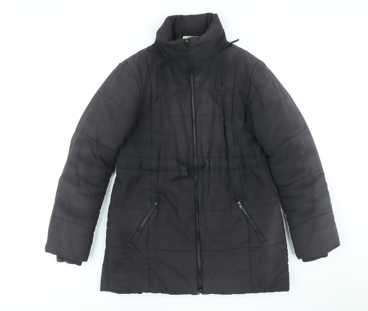 JoJo Maman Bébé Women's Black Mid-Length Coat Size 12