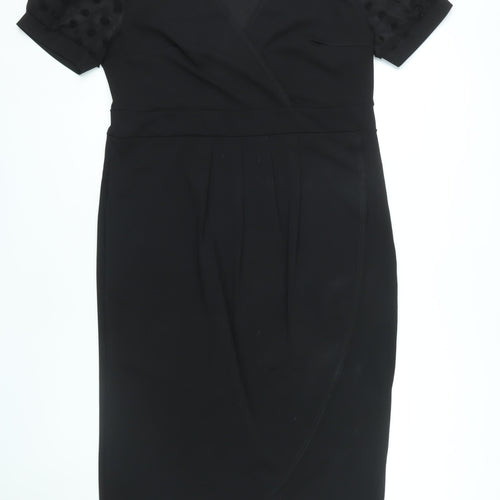 Quiz Women's Black Wrap Dress Size 16