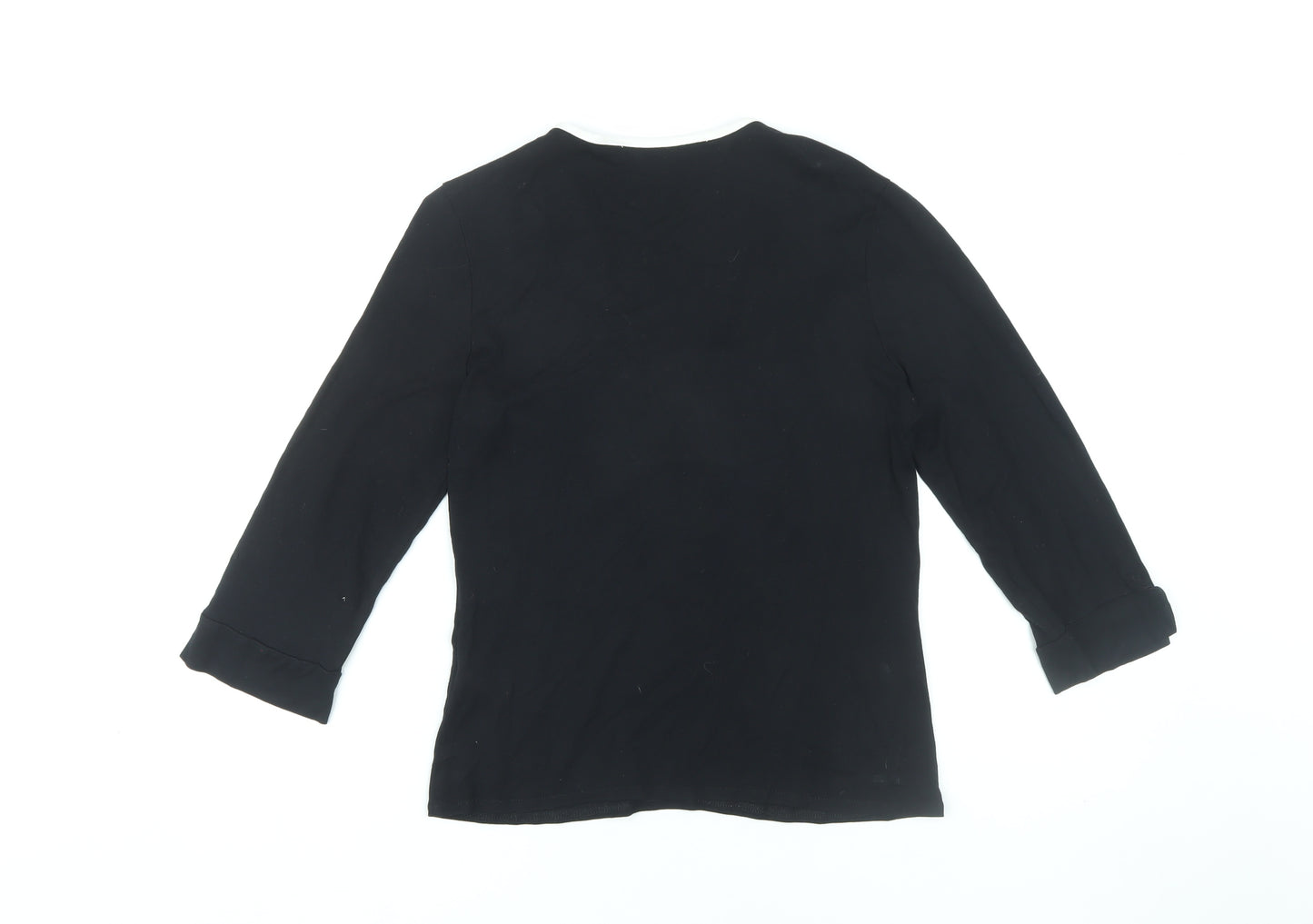 Principles Black V-Neck Blouse, Size 10, Women's Top