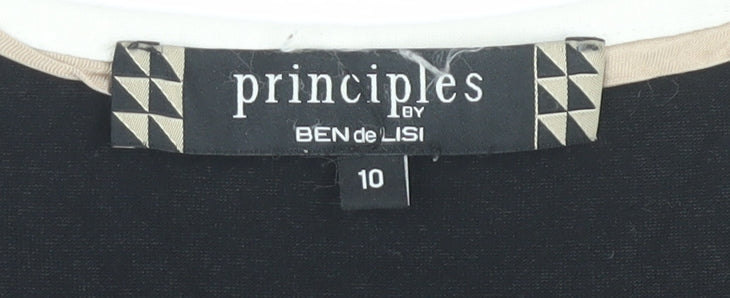 Principles Black V-Neck Blouse, Size 10, Women's Top