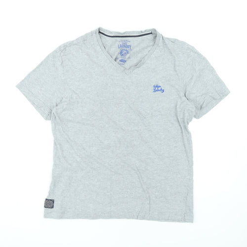 Tokyo Laundry Men's Grey V-Neck T-Shirt M