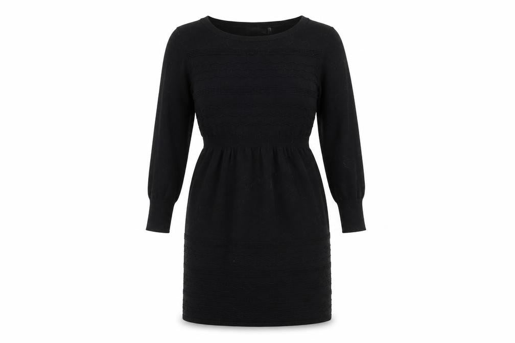 Front view of Mint Velvet Women's Black Knit Dress, size 12