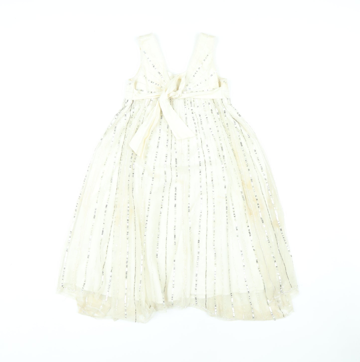 Monsoon Girls White Ball Gown Dress, 7-8 Years, Party Wedding