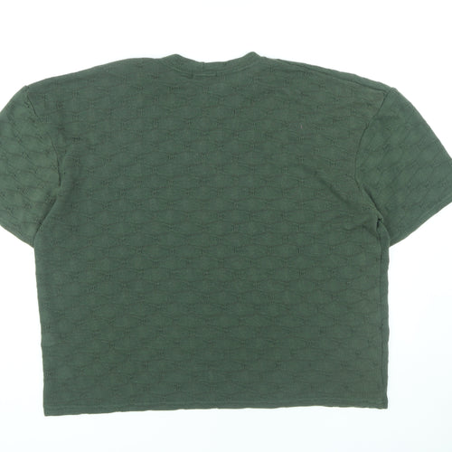 boohooMAN Green Crew Neck T-Shirt, Size L, Men's