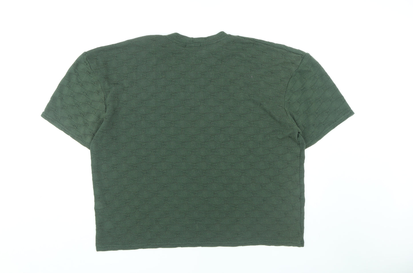 boohooMAN Green Crew Neck T-Shirt, Size L, Men's
