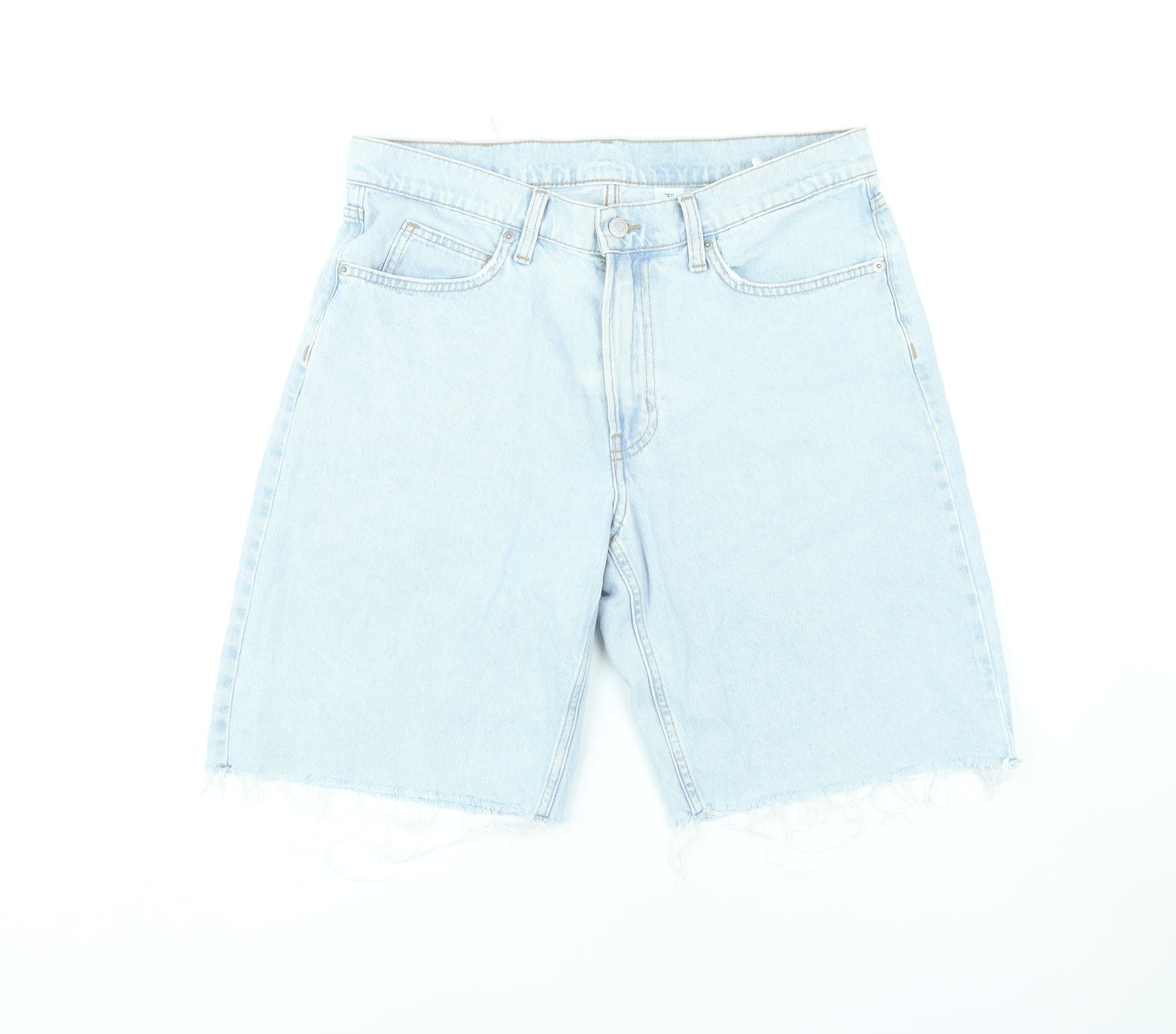 H&M Women's Blue Denim Bermuda Shorts - Size 12
