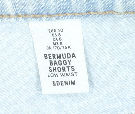H&M Women's Blue Denim Bermuda Shorts - Size 12