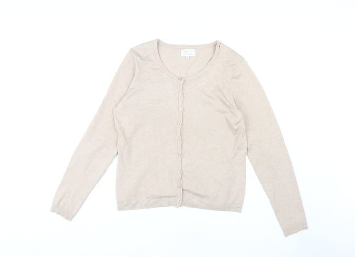 Minus Women's Beige Cardigan L Button Round Neck