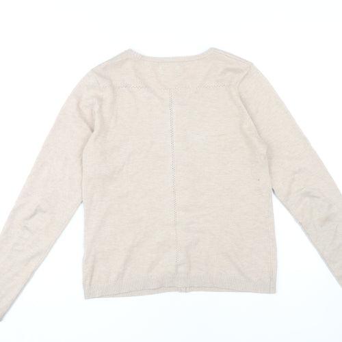 Minus Women's Beige Cardigan L Button Round Neck