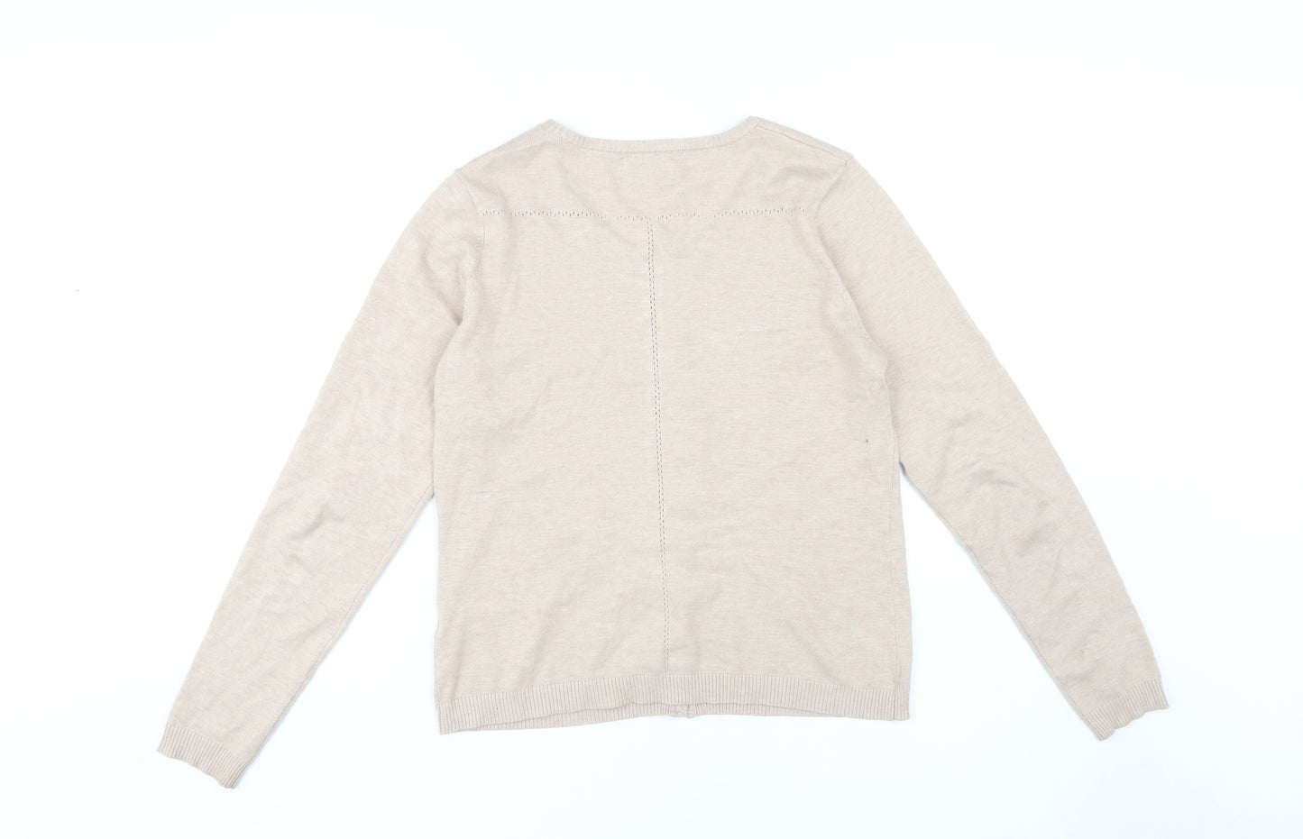 Minus Women's Beige Cardigan L Button Round Neck