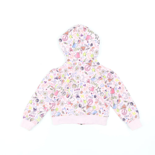 Converse Girls Pink Graphic Print Full Zip Hoodie 2 Years