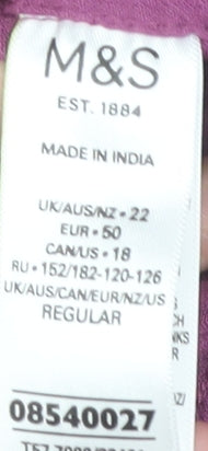 Marks and Spencer Women's Purple Trousers Size 22