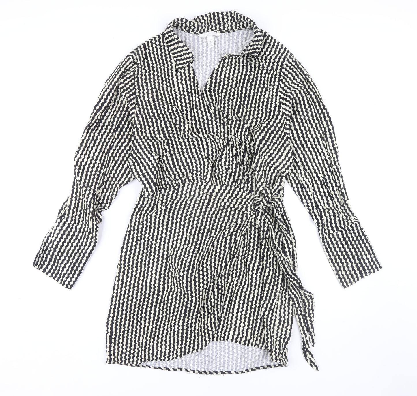 H&M Women's Black White Shirt Dress M