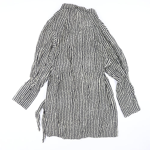 H&M Women's Black White Shirt Dress M