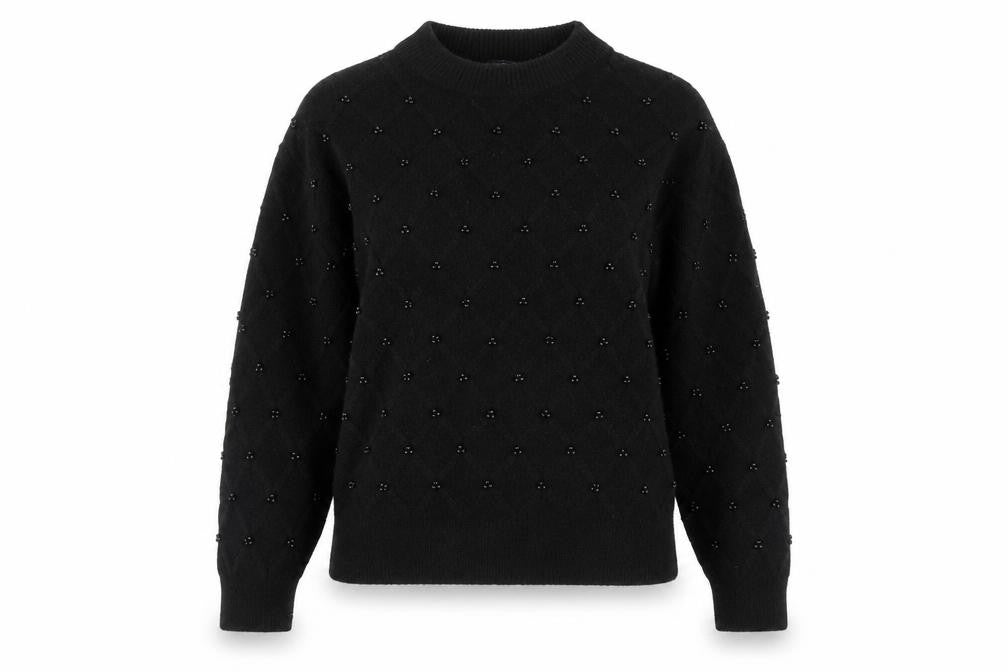 Front view of Marks & Spencer Women's Black XS Beaded Jumper