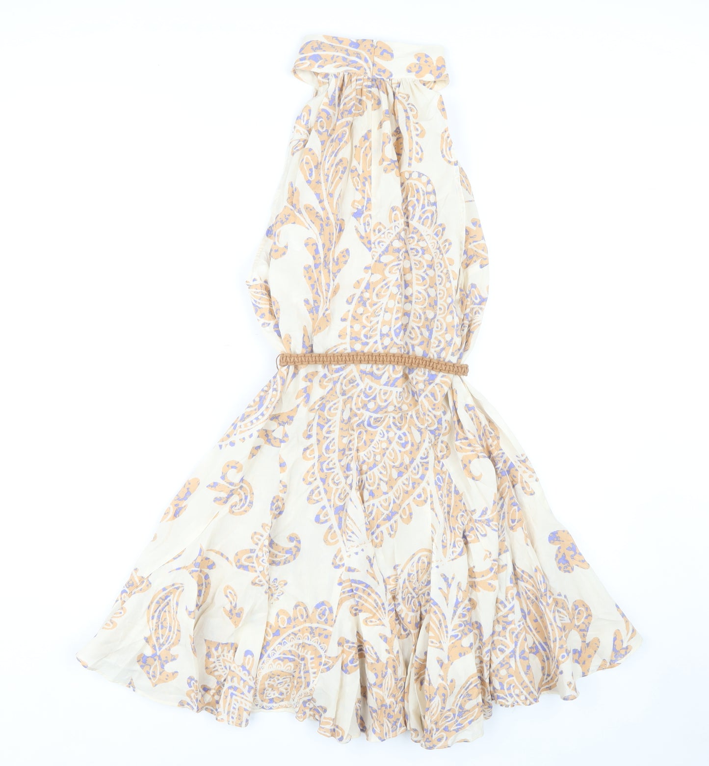 Zara Women's Multicoloured Halter Paisley Dress Size 12