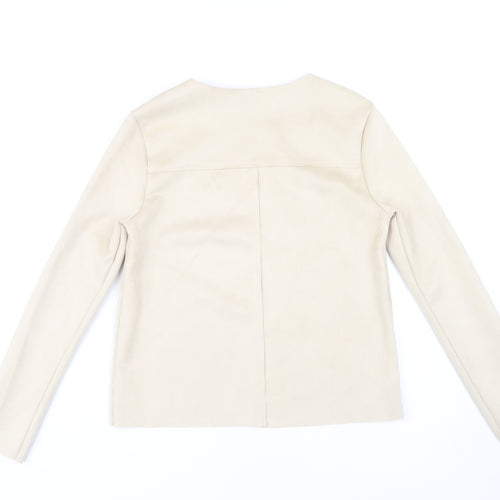Zara Women's Beige Long Sleeve Basic Top M