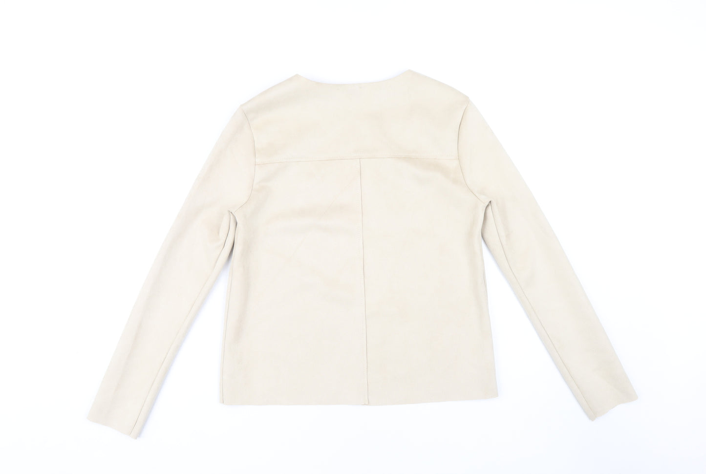 Zara Women's Beige Long Sleeve Basic Top M
