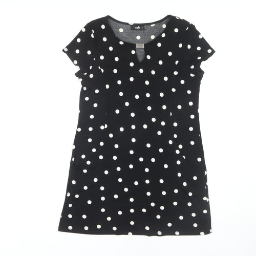 Wallis Black Polka Dot Shift Dress Women S