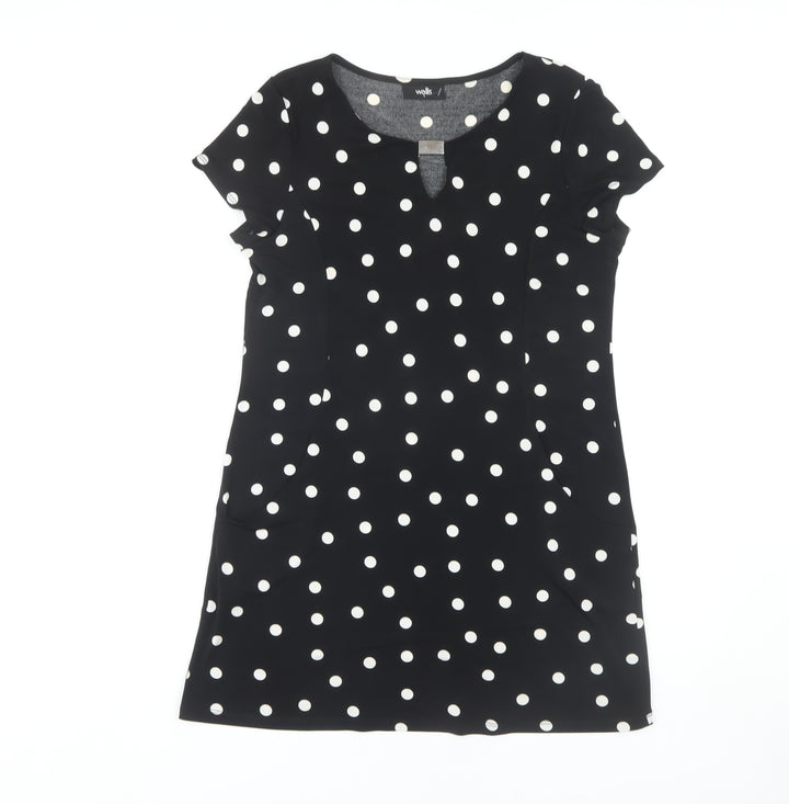 Wallis Black Polka Dot Shift Dress Women S
