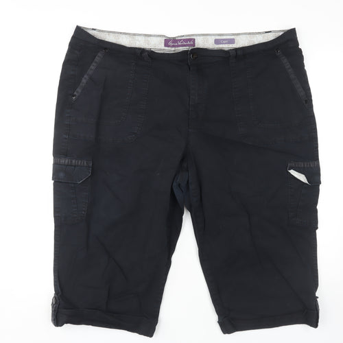 Gloria Vanderbilt Women's Plus Size Black Cargo Shorts
