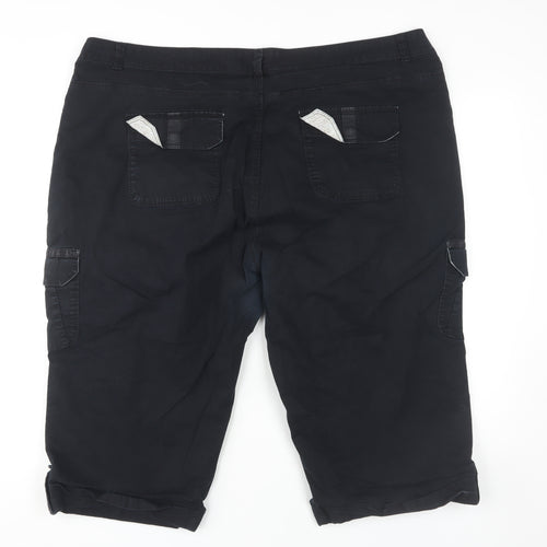 Gloria Vanderbilt Women's Plus Size Black Cargo Shorts