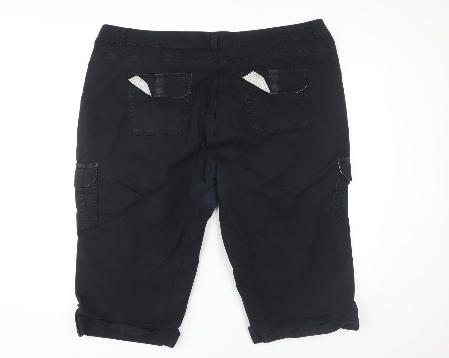 Gloria Vanderbilt Women's Plus Size Black Cargo Shorts