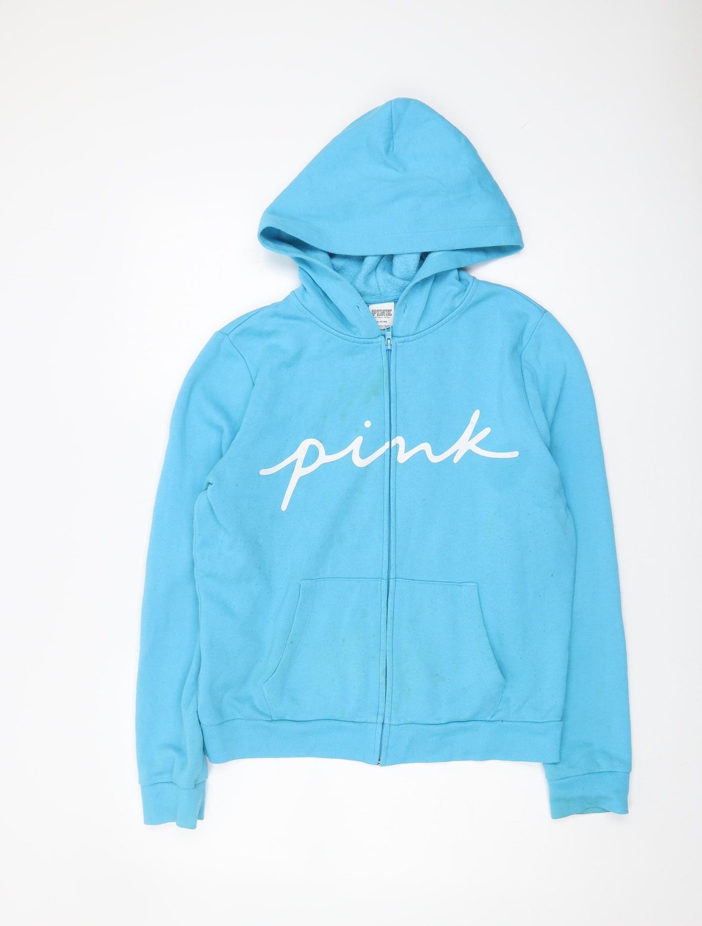 PINK Victoria's Secret Blue Hoodie Women M Full Zip Casual