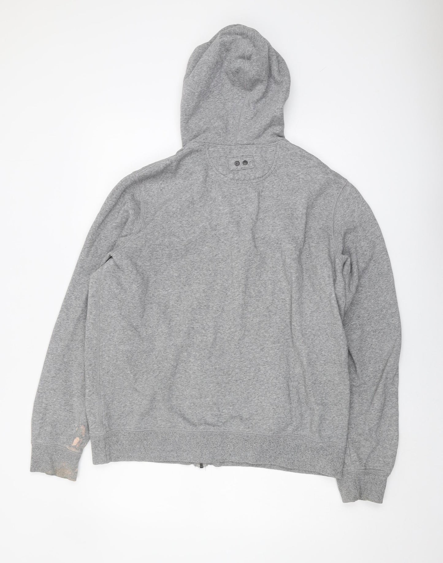 Converse Men's Grey Full Zip Hoodie - L, Logo Accent