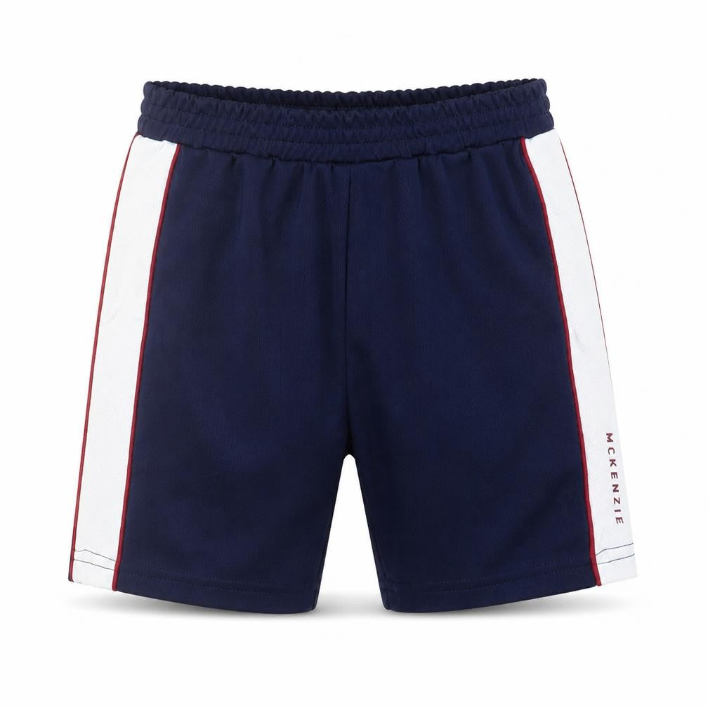 Front view of McKenzie unisex baby blue shorts 24 months