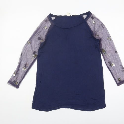 1971 Women’s Blue Sequin Raglan Top XS