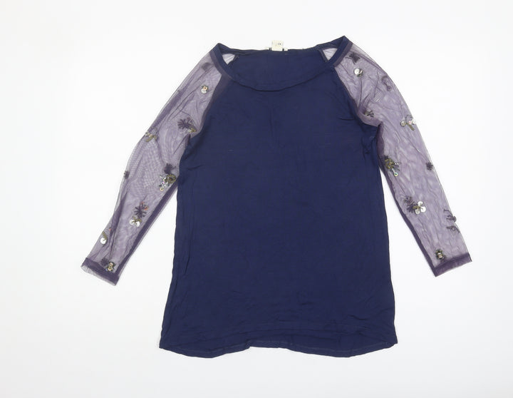 1971 Women’s Blue Sequin Raglan Top XS