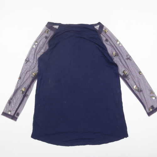 1971 Women’s Blue Sequin Raglan Top XS