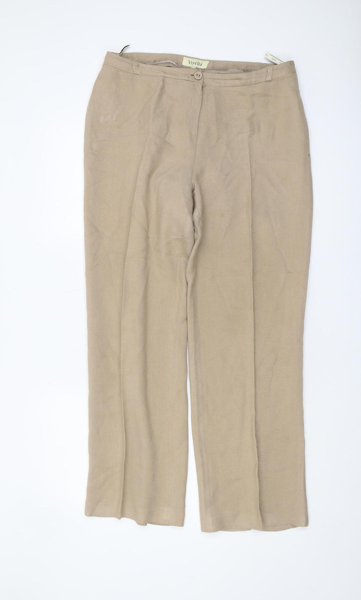Viyella Women's Beige Straight Trousers Size 12