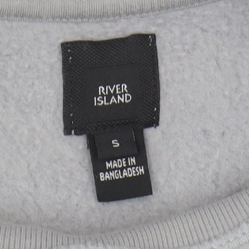River Island Men's Grey Logo Sweatshirt - Size S