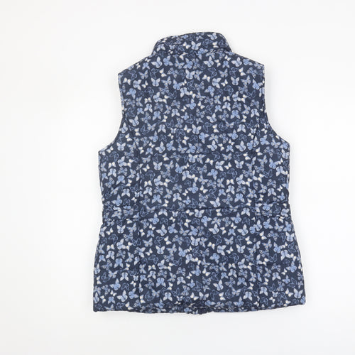 M&Co Women's Blue Butterfly Waistcoat, Size 10, Casual Style