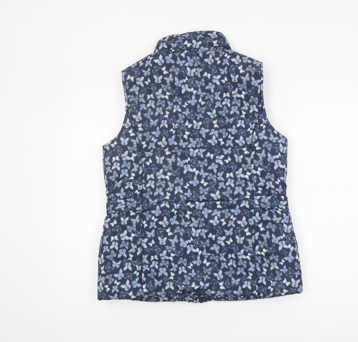 M&Co Women's Blue Butterfly Waistcoat, Size 10, Casual Style