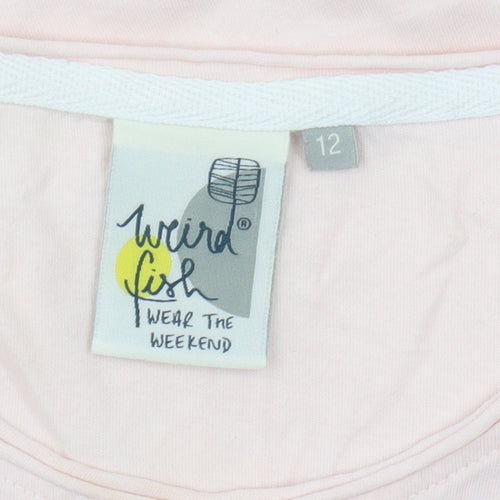 Weird Fish Pink Women's Cotton T-Shirt Size 12