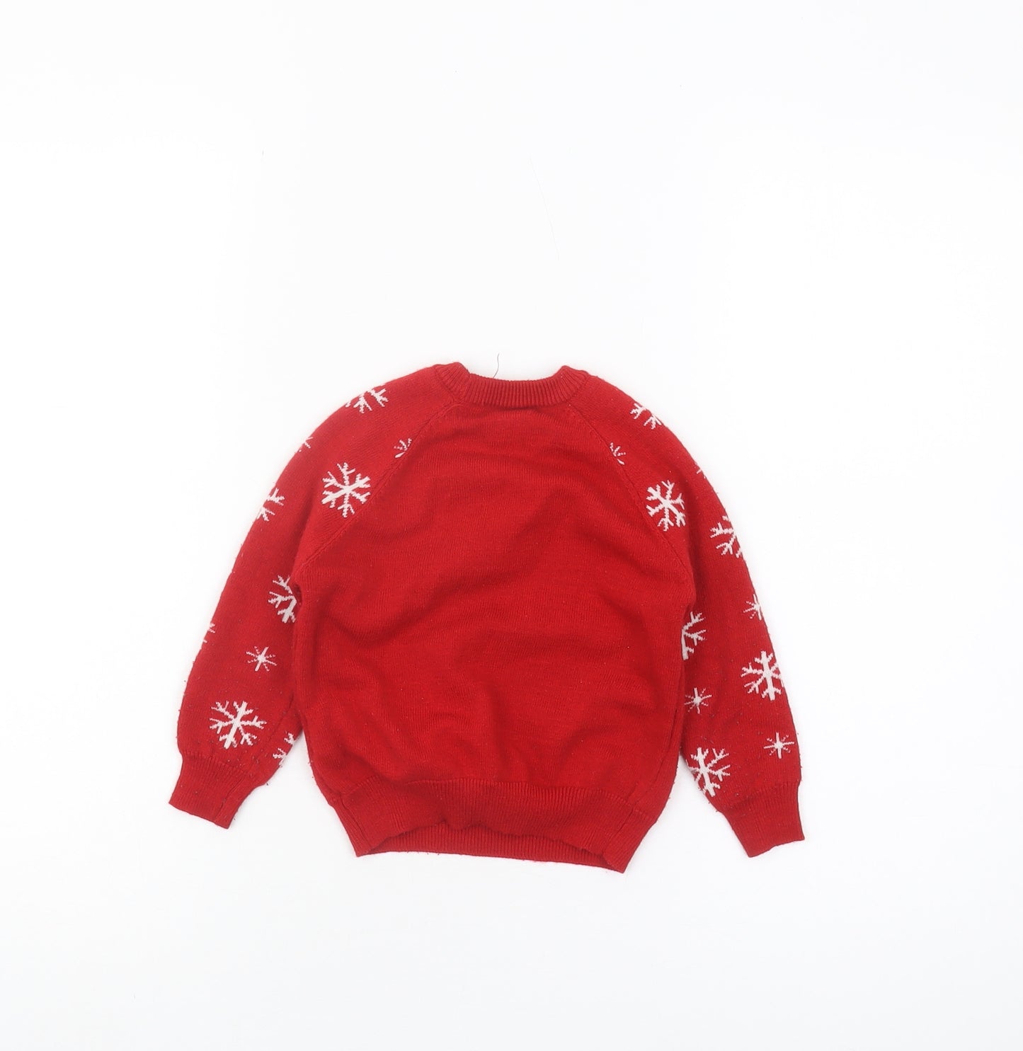 Looney Tunes Boys Red 2-3 Years Taz Pullover Christmas Jumper