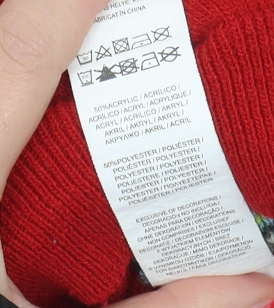 Looney Tunes Boys Red 2-3 Years Taz Pullover Christmas Jumper