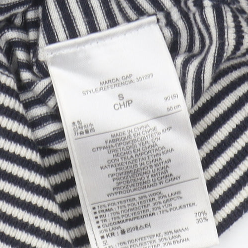 GAP Women's Blue Striped Jumper, Size S, Pullover
