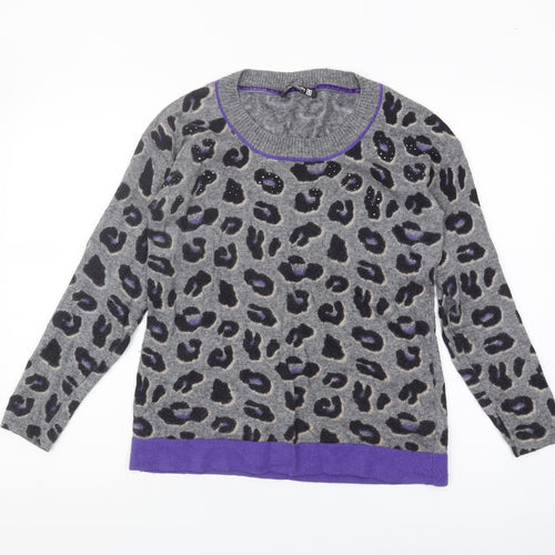 Betty Barclay Women's Grey Animal Jumper Size 10