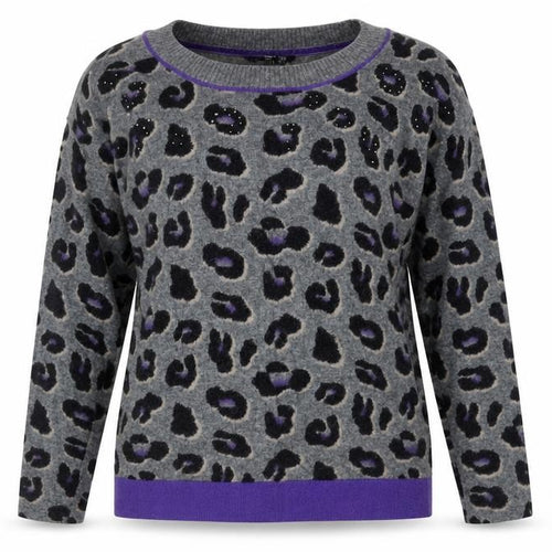 Betty Barclay Women's Grey Animal Jumper Size 10